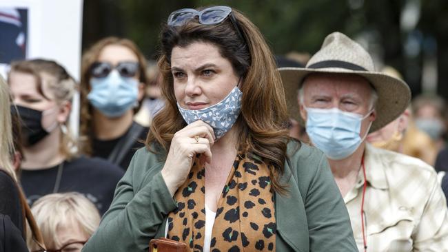 Louise Milligan at Treasury Gardens in Melbourne during the pandemic.