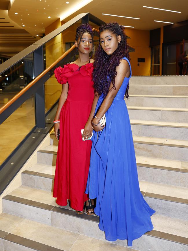Antionette Gerard and Jacqueline Gerard at Trinity Bay High School's formal evening, held at the Cairns Convention Centre. Picture: Brendan Radke