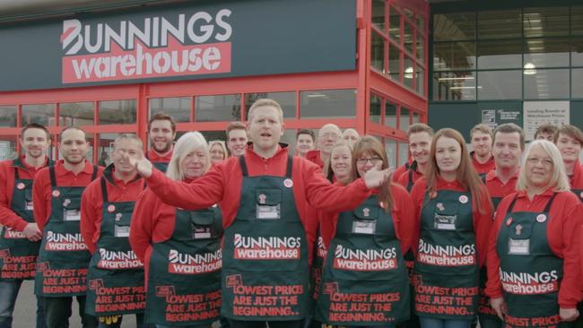 A still from Bunnings’ first UK ad.