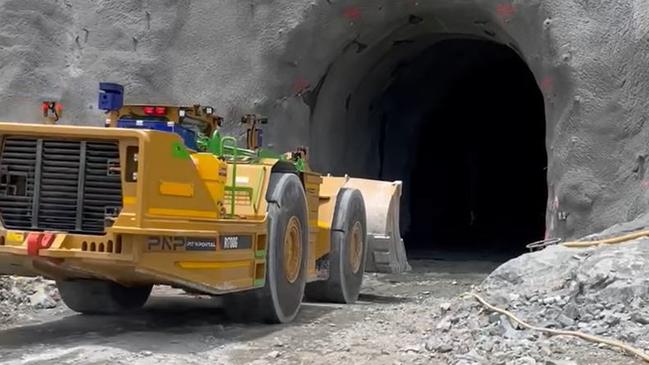 An underground loader at the Genex project. Picture: Linda Le