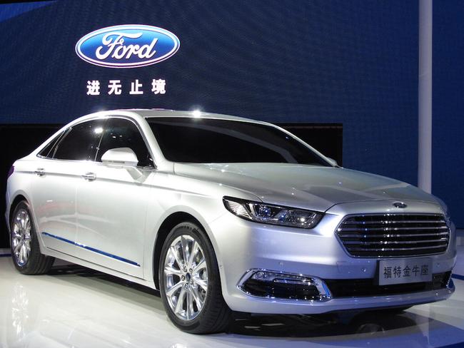 Sleek sedan ... the Ford Taurus on display at this week’s 2015 Shanghai motor show. Picture: Supplied