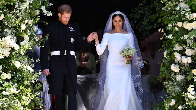 Prince Harry and Meghan Markle on their wedding day. Picture: Ben Stansall