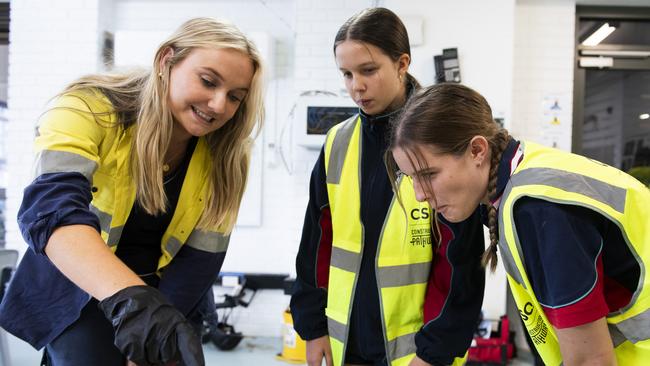 Students on site for a Try a Trade day. Picture: Supplied