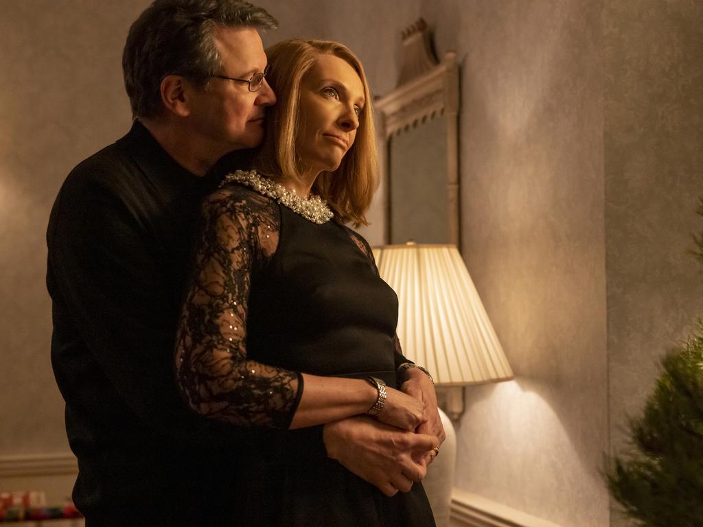 Colin Firth and Toni Collette play Michael and Kathleen in The Staircase. Picture: HBO MAX/Binge