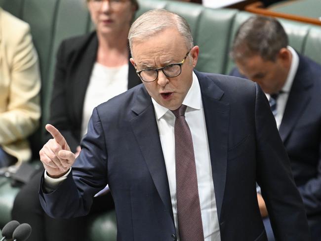 CANBERRA, AUSTRALIA  - NewsWire Photos - February 12, 2025: Prime Minister Anthony Albanese during Question Time at Parliament House in Canberra. Picture: NewsWire / Martin Ollman