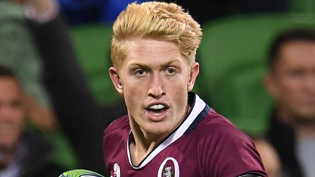 Isaac Lucas of the Reds is seen in action during the Round 13 Super Rugby match between the Melbourne Rebels and the Queensland Reds at AAMI Park in Melbourne, Friday, May 10, 2019.  (AAP Image/Julian Smith) NO ARCHIVING, EDITORIAL USE ONLY