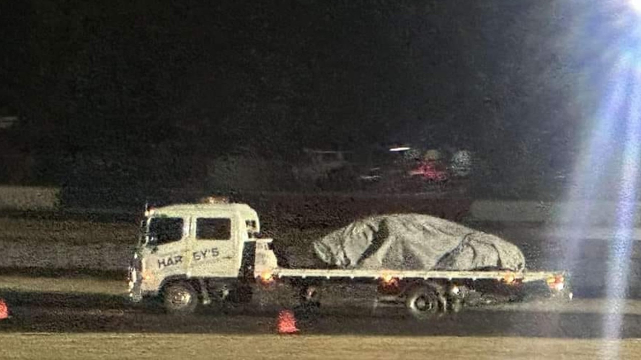 Two men are injured after a horror crash Queensland Raceway. Photo: Supplied