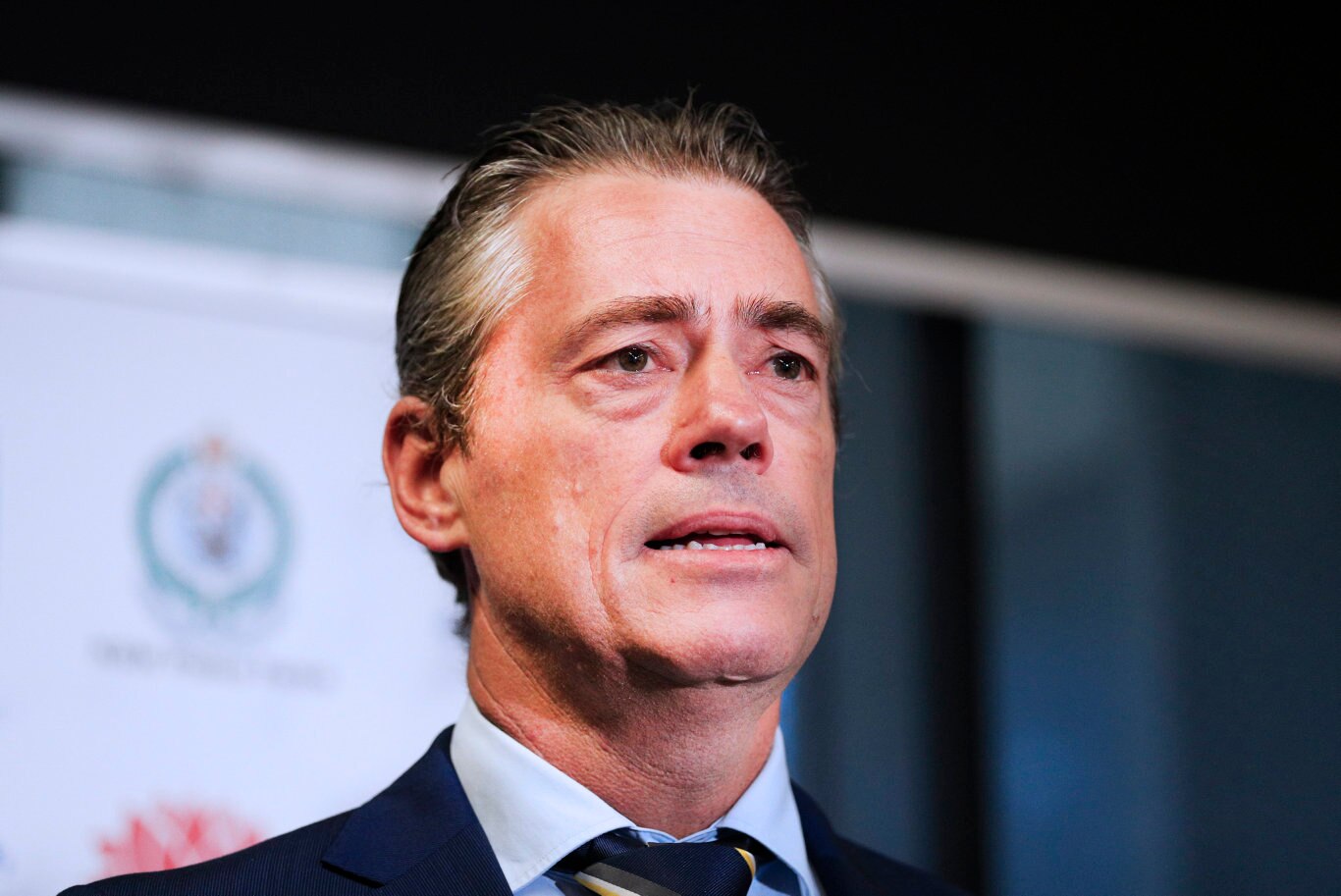 Detective Chief Inspector Brendan Cullen addresses the Media at Tweed Heads Police station.Photo Scott Powick Newscorp