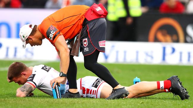 Euan Aitken down with a hamstring injury.