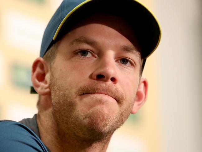 Australian cricket captain Tim Paine speaks to the media at a press conference following day five of the first Test match between Australia and India at the Adelaide Oval in Adelaide, Monday, December 10, 2018. (AAP Image/Kelly Barnes) NO ARCHIVING, EDITORIAL USE ONLY, IMAGES TO BE USED FOR NEWS REPORTING PURPOSES ONLY, NO COMMERCIAL USE WHATSOEVER, NO USE IN BOOKS WITHOUT PRIOR WRITTEN CONSENT FROM AAP