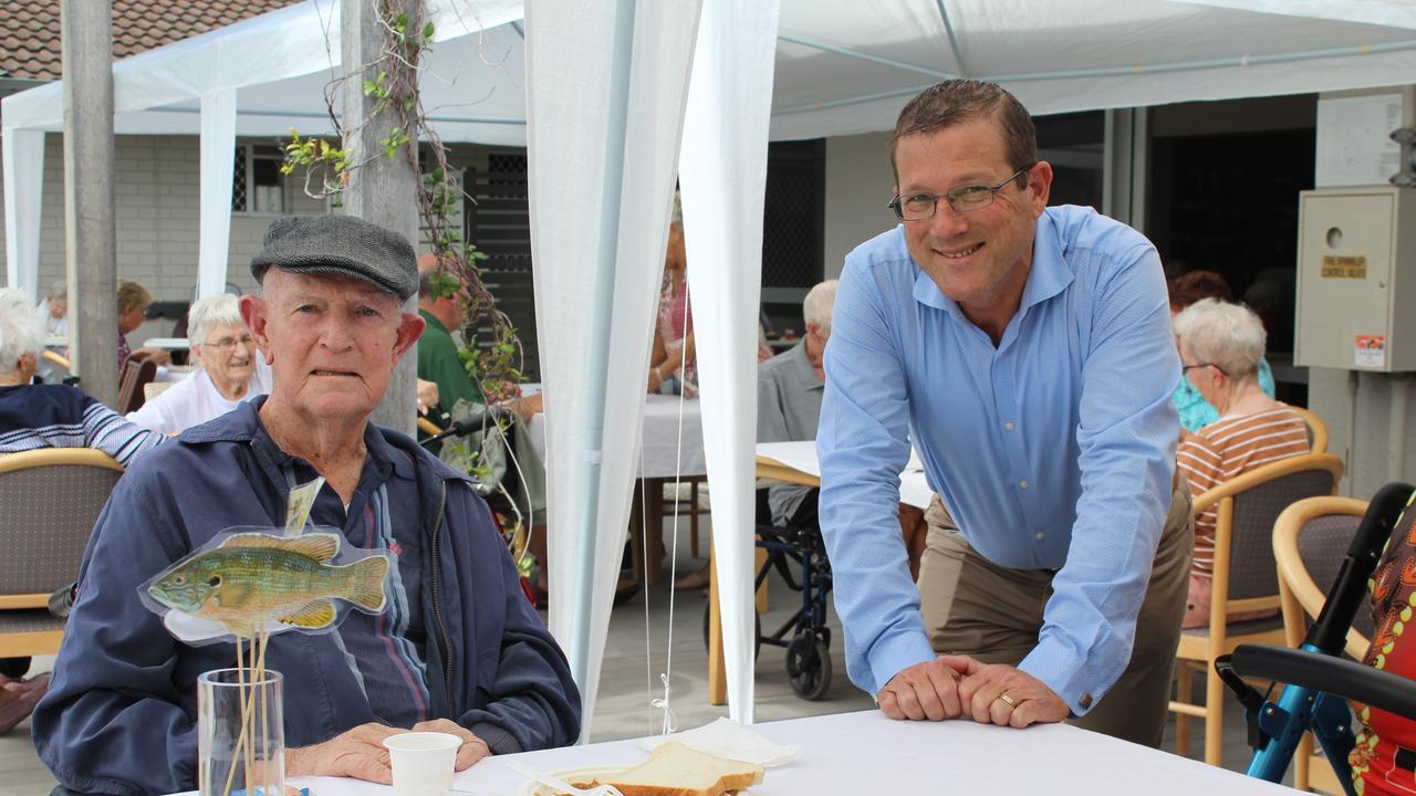 Kevin Stokes and Member for Bundaberg David Batt at the TriCare Father’s Day lunch.