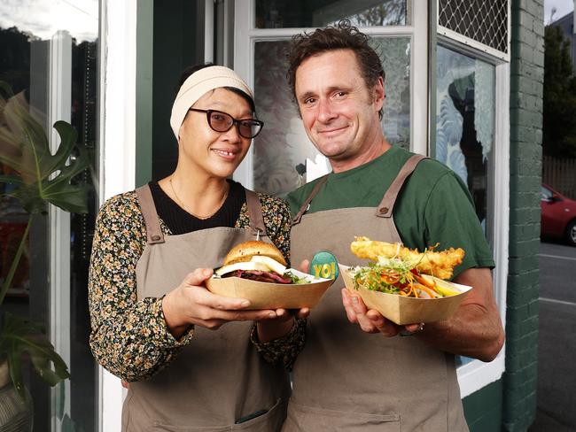 Linda Abdul with partner Rick Jerrems who recently opened Southside in South Hobart in the old South Hobart Fish and Chip Shop site. Picture: Nikki Davis-Jones