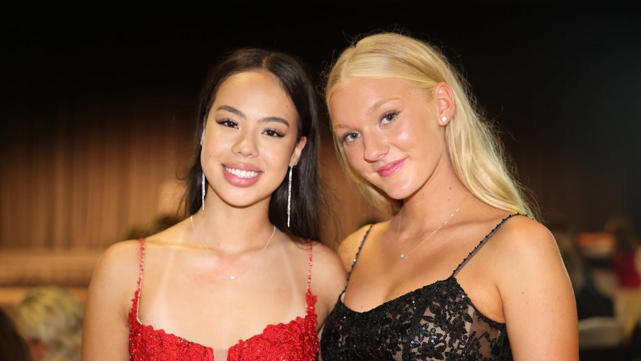 Mariam Almaktoum and Chenoa Raklander at the Varsity College Formal at Seaworld Conference Centre. Picture, Portia Large.