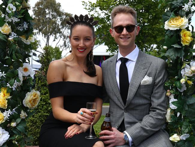 Racegoers enjoy the atmosphere on AAMI Victoria Derby Day. Picture: Jack Thomas, Getty Images.