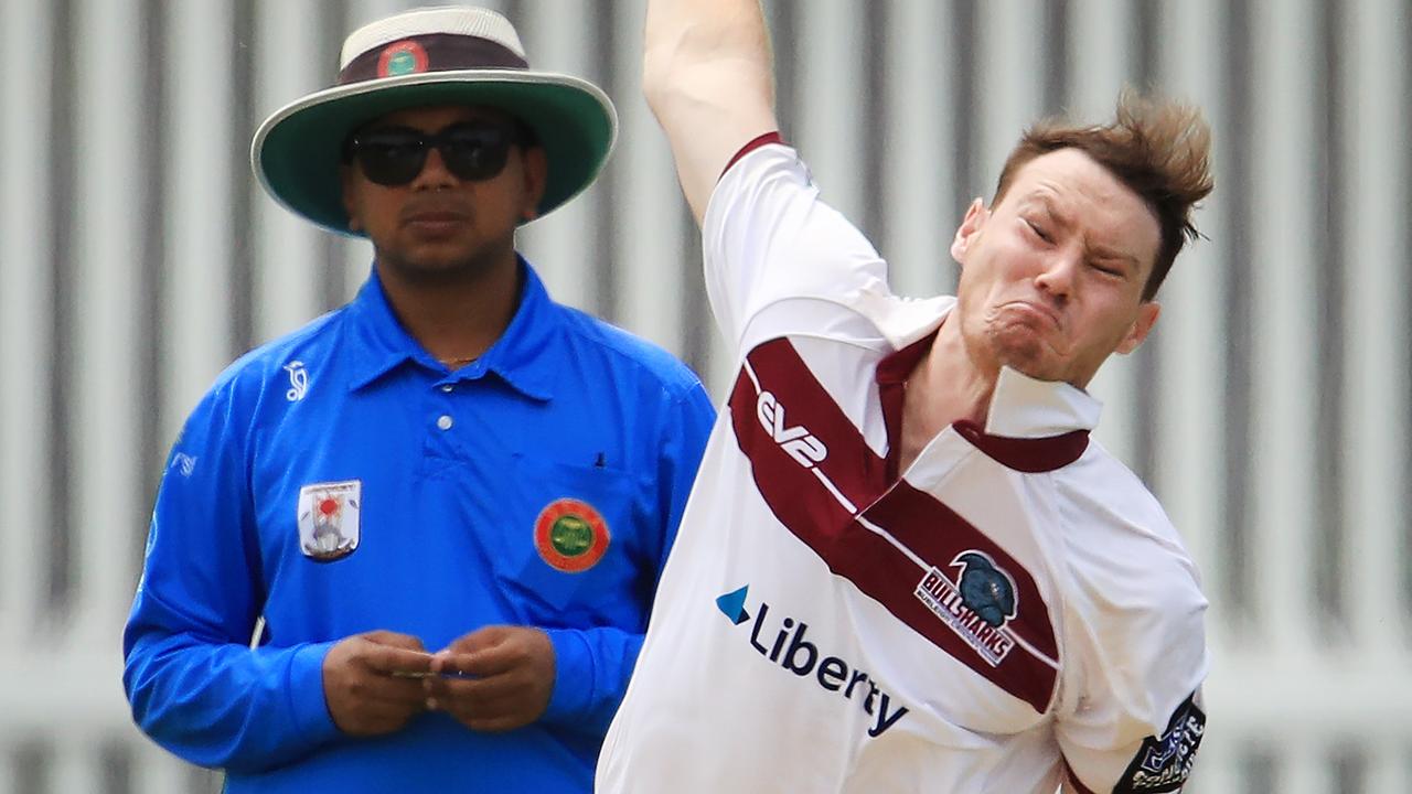 Burleigh fast bowler Sam Yabsley. Picture Scott Powick Newscorp