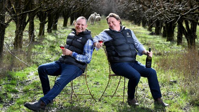 Sidewood Estate winemaker Darryl Caitlin and owner Owen Inglis at Hahndorf. Picture: Tricia Watkinson