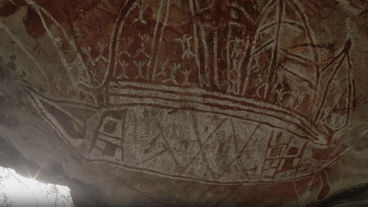 An image of Indigenous artwork from the documentary. Aboriginal people are the world’s oldest continuing culture and have been on the continent for at least the past 50,000.