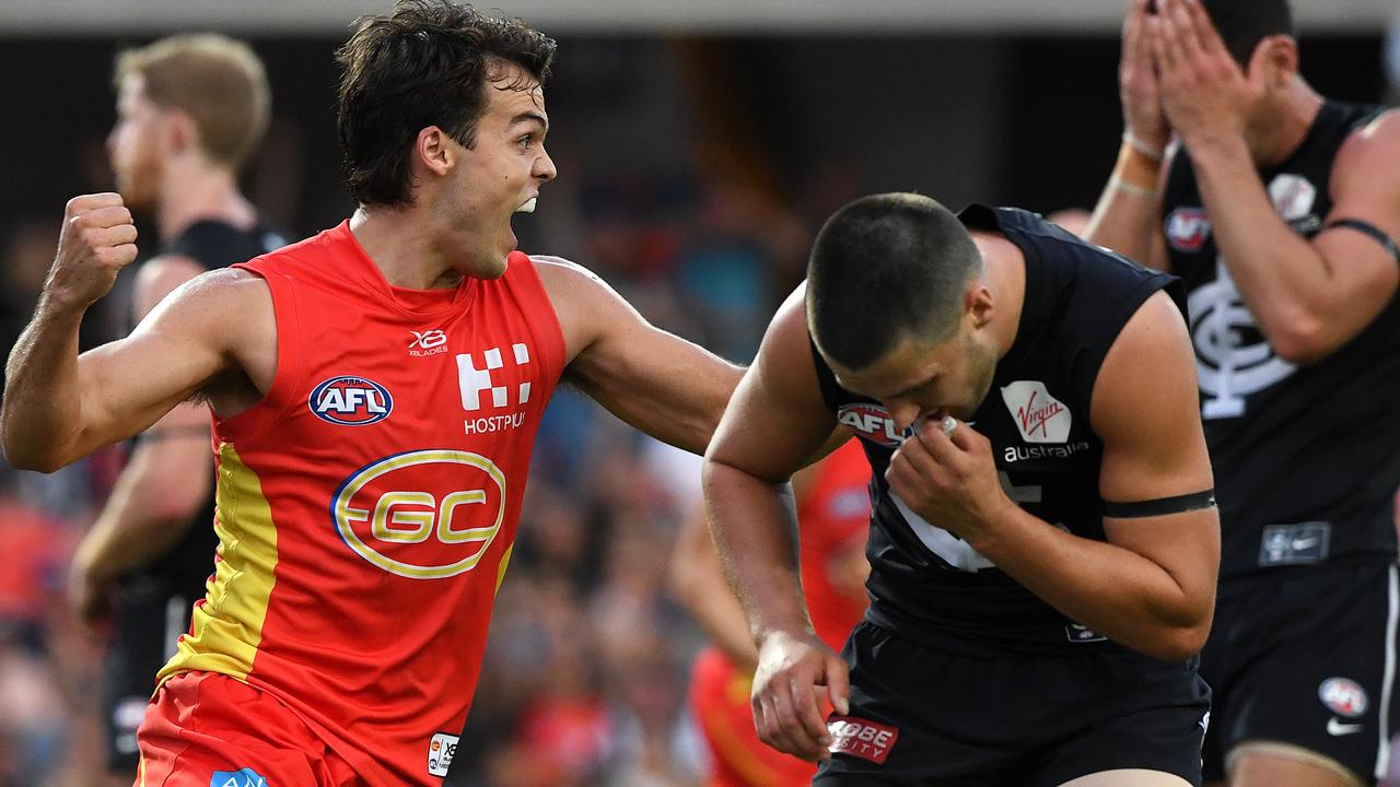 Jack Bowes celebrates his last second goal. Picture: AAP Images 