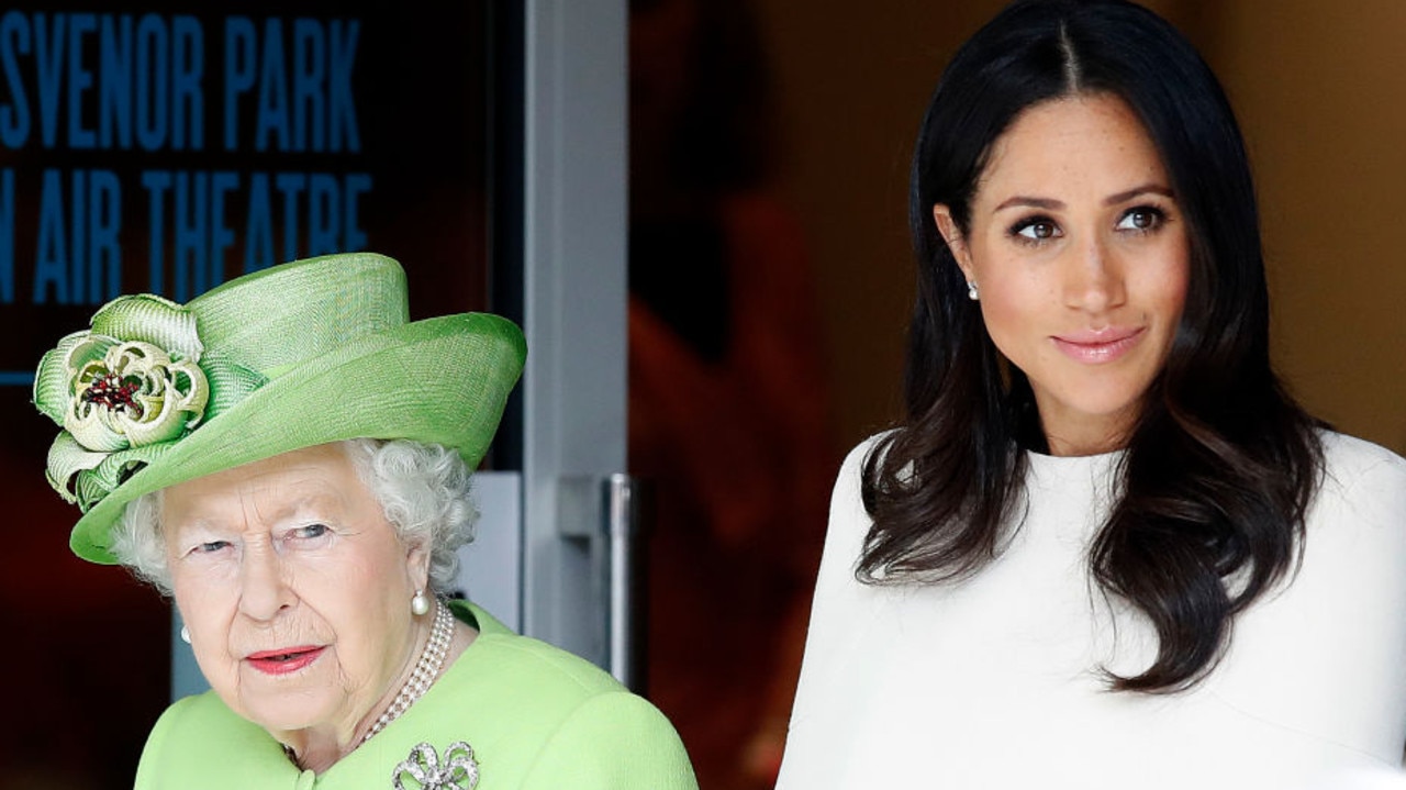 The a move described by Lacey as ‘ruthless’, Queen Elizabeth forbid Meghan and Harry from using the word royal. Picture: Martin Rickett/PA Images via Getty Images.