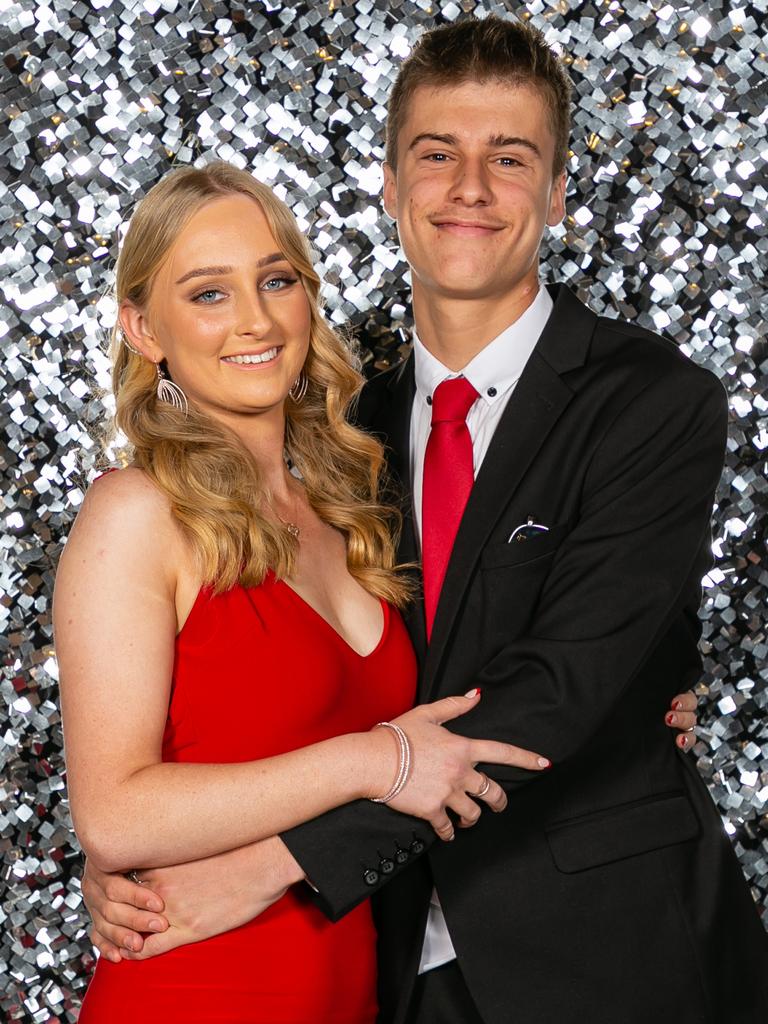 Lots of fun was had by Olivia McLeary and Aiden Dodd at the Southern Cross Catholic College formal. Photo: Studio Kirby