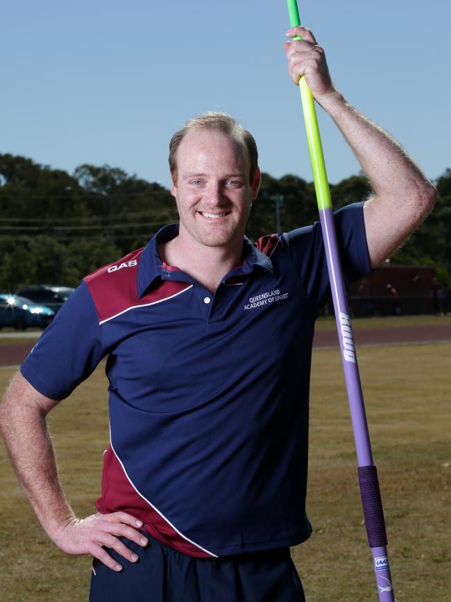 Javelin thrower Josh Robinson. Pics Tim Marsden