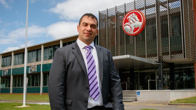 Ross Pelligra outside the old Holden factory in Elizabeth. Pic: Matt Turner.