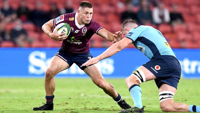 Few viewers got to see James O’Connor kick the winning goal for the Reds against the Waratahs. Picture: Getty Images