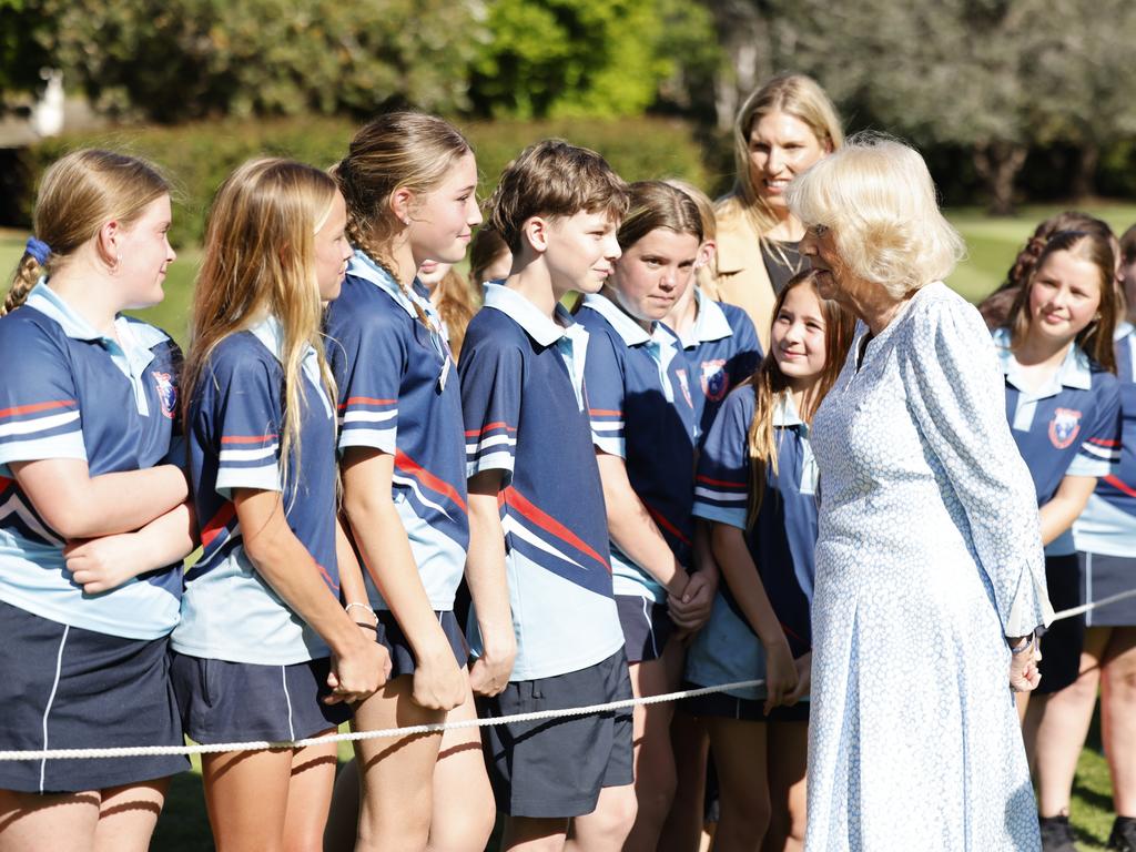 Queen Camilla attends discussion on family and domestic violence in Government House. Picture: NewsWire / David Beach