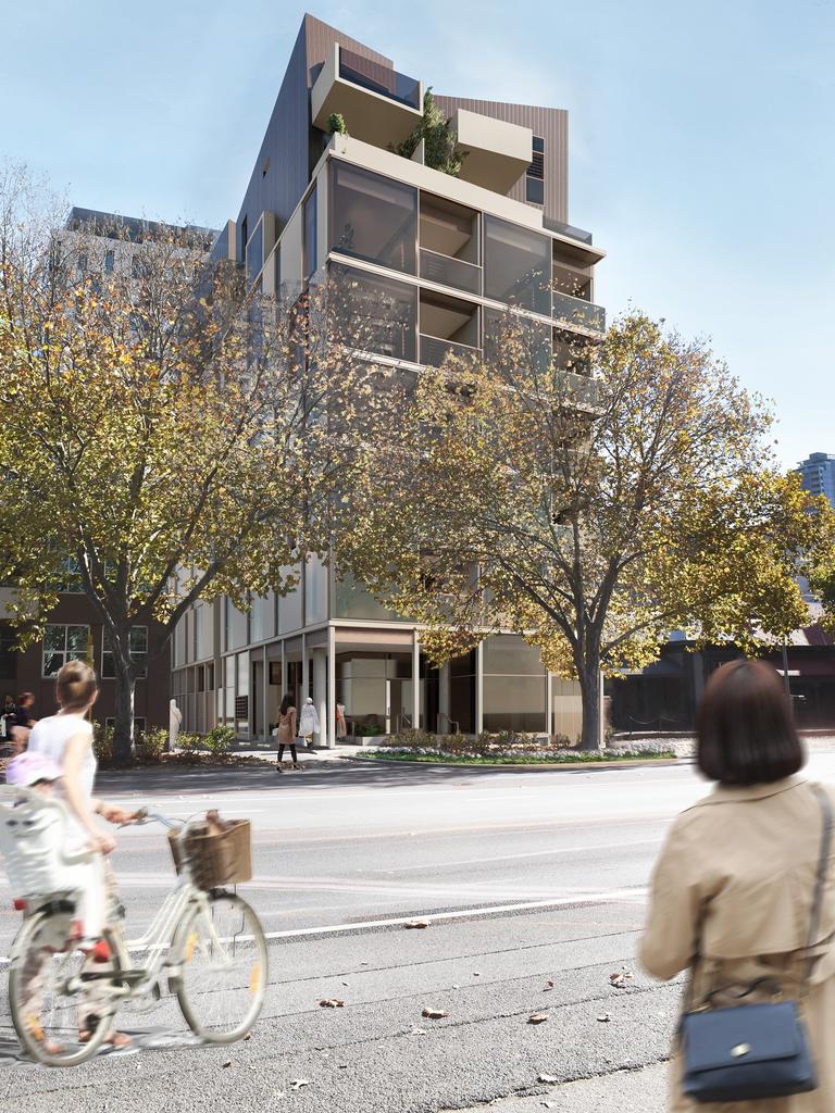 An artist impression of a $15.7m building on Hutt St in Adelaide's CBD developed by YWCA Australia. Picture: YWCA Australia