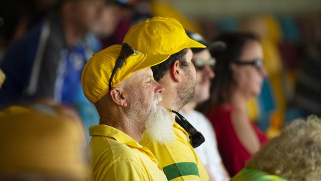 Aussie Fans on Day 1 of the test match between Australia and Pakistan at the Gabba. Photo Lachie Millard