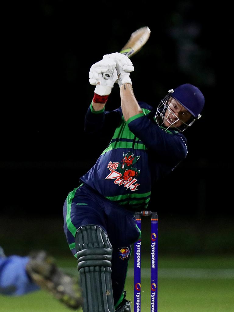 T20 Barrier Reef Big Bash: Designer First Homes Dare Devils v Halpin Hurricanes at Griffiths Park. Dare Devils' Brenton Edwards. Picture: Stewart McLean