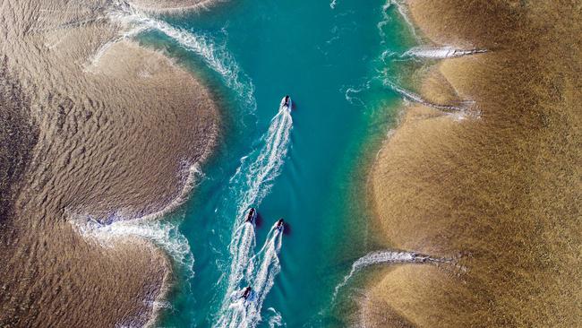 Zodiac cruise at Montgomery Reef, off the Kimberley coast, West Australia with Silversea.