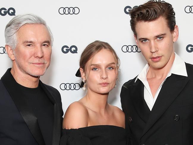 Baz Luhrmann, Olivia DeJonge and Austin Butler. Picture: Getty