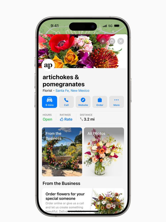 Apple Business Connect allows companies to customise their location place cards for free.