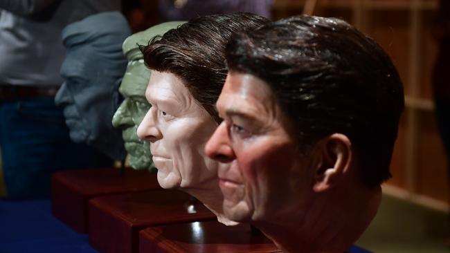 Models of former US President Ronald Reagan at the Ronald Reagan Presidential Library in Simi Valley, California.
