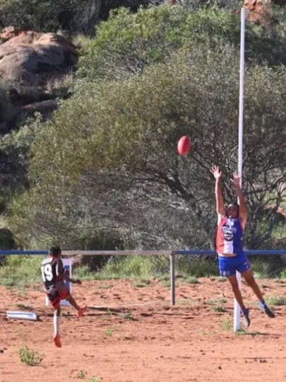 Jacko Kemp boots one of his goals.