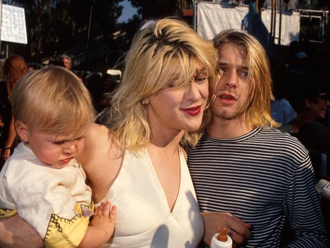 Baby Frances with mum and dad. Picture: Getty