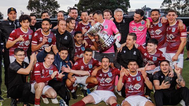 APIA Leichhardt claim the 2023 NSW NPL Premiership. Pic: Brett Nielsen