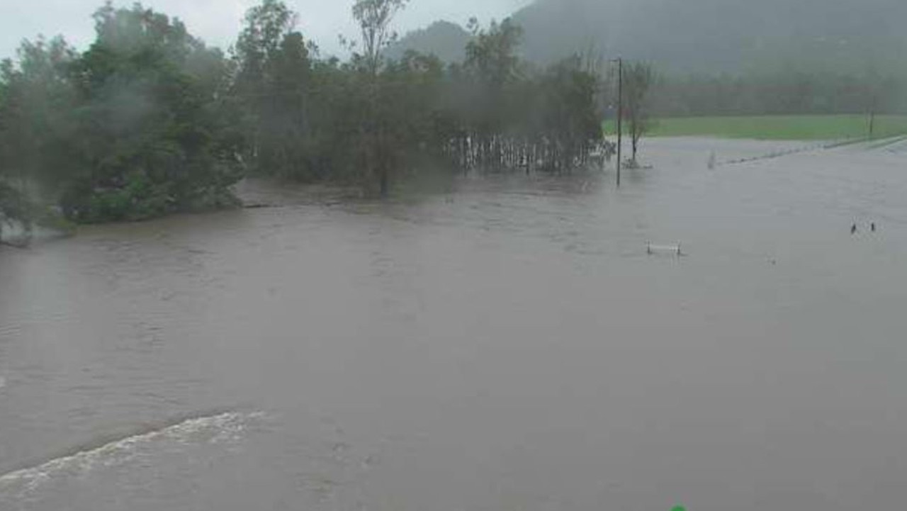 Flooding at Crofton Creek Bridge on January 9, 2021. Photo: Whitsunday Regional Council