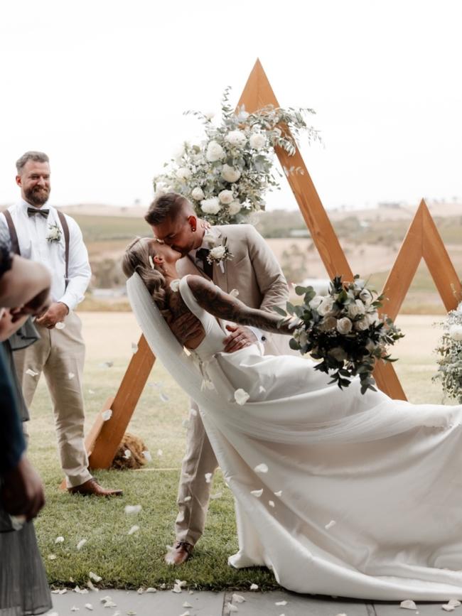 She said the ceremony was “perfect” and they are now happily married. Picture: Love Wild Weddings