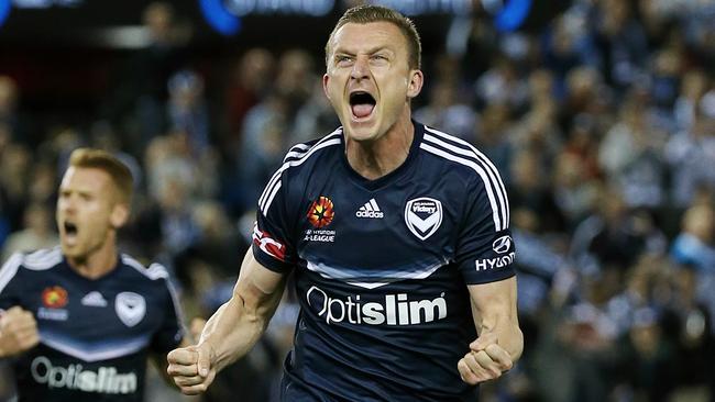 Besart Berisha is set to become an Australian citizen, allowing Melbourne Victory to sign another guest marquee player. Picture: George Salpigtidis