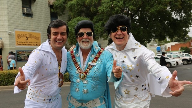 A known Elvis Presley fan, Michael McCormack (right) has performed in full Elvis regalia — but says it was ‘all work, no play’ during his time leading the Nationals.