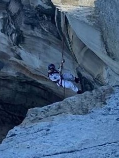 Officers abseiled down to them. Picture: NSW Police