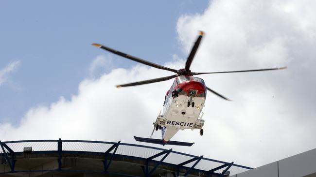 Generic photo of a Rescue Helicopter landing at the RBWH Hospital, Heston,  on Saturday 25th January 2025 - Photo Steve Pohlner