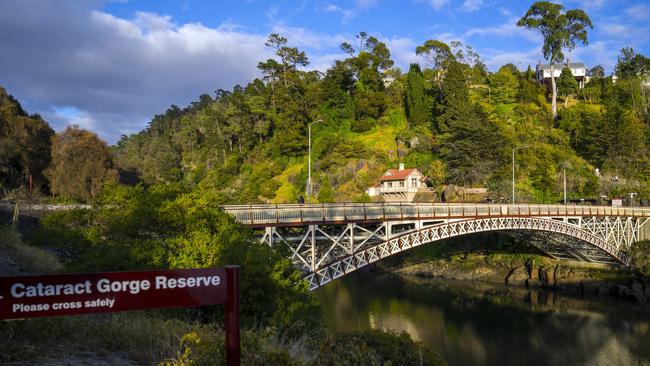 Kings Bridge is an elegant iron arch, circa 1860s, spanning the junction of South Esk River and the River Tamar. The bridge is an unofficial border for the spectacular Cataract Gorge. Picture: Rob Burnett