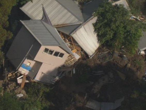 Residents have been warned they may not be able to return to the surrounding properties for weeks. Picture: 9News