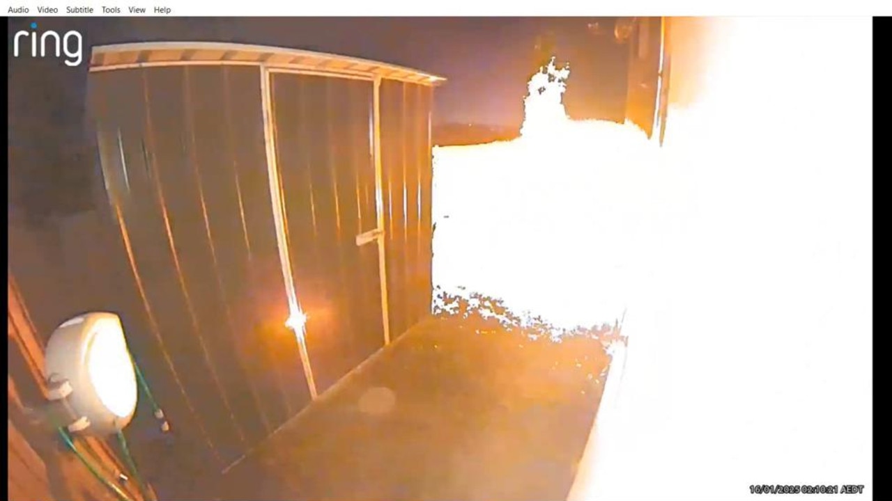 CCTV of an arson attack that claimed the life of 27-year-old Hoppers Crossing woman Katie Tangey in January. Picture: Victoria Police