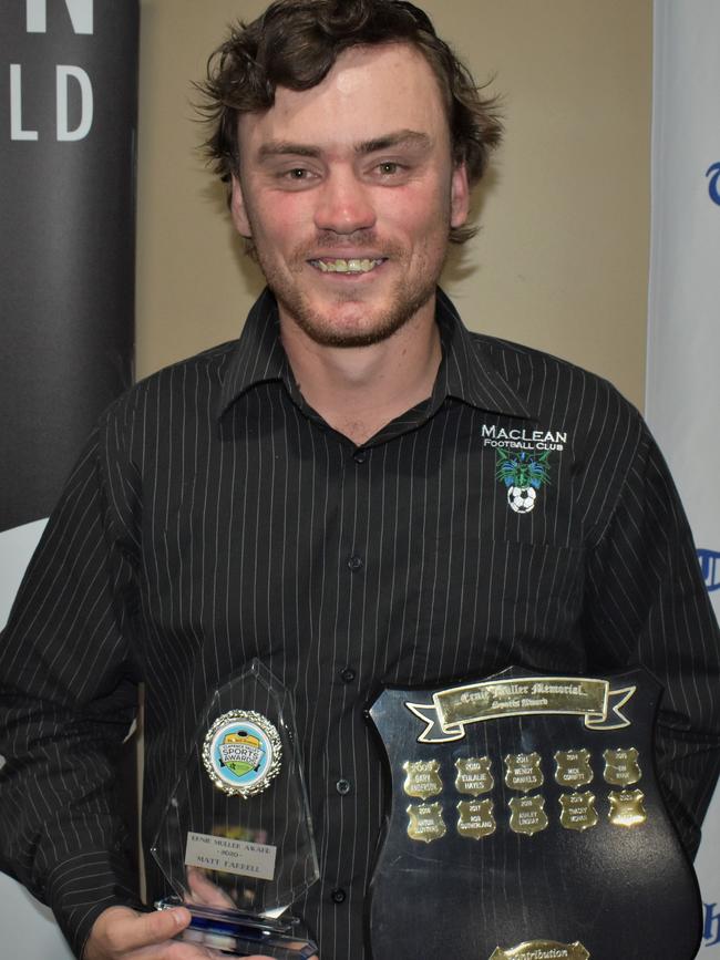 27-year-old Matt Farrell was awarded the Tooheys Ernie Muller Award for Contribution to Sport in the Lower Clarence at the 2020 Clarence Valley Sports Awards at Grafton District Services Club on Saturday, 14th November, 2020. Photo Bill North / The Daily Examiner