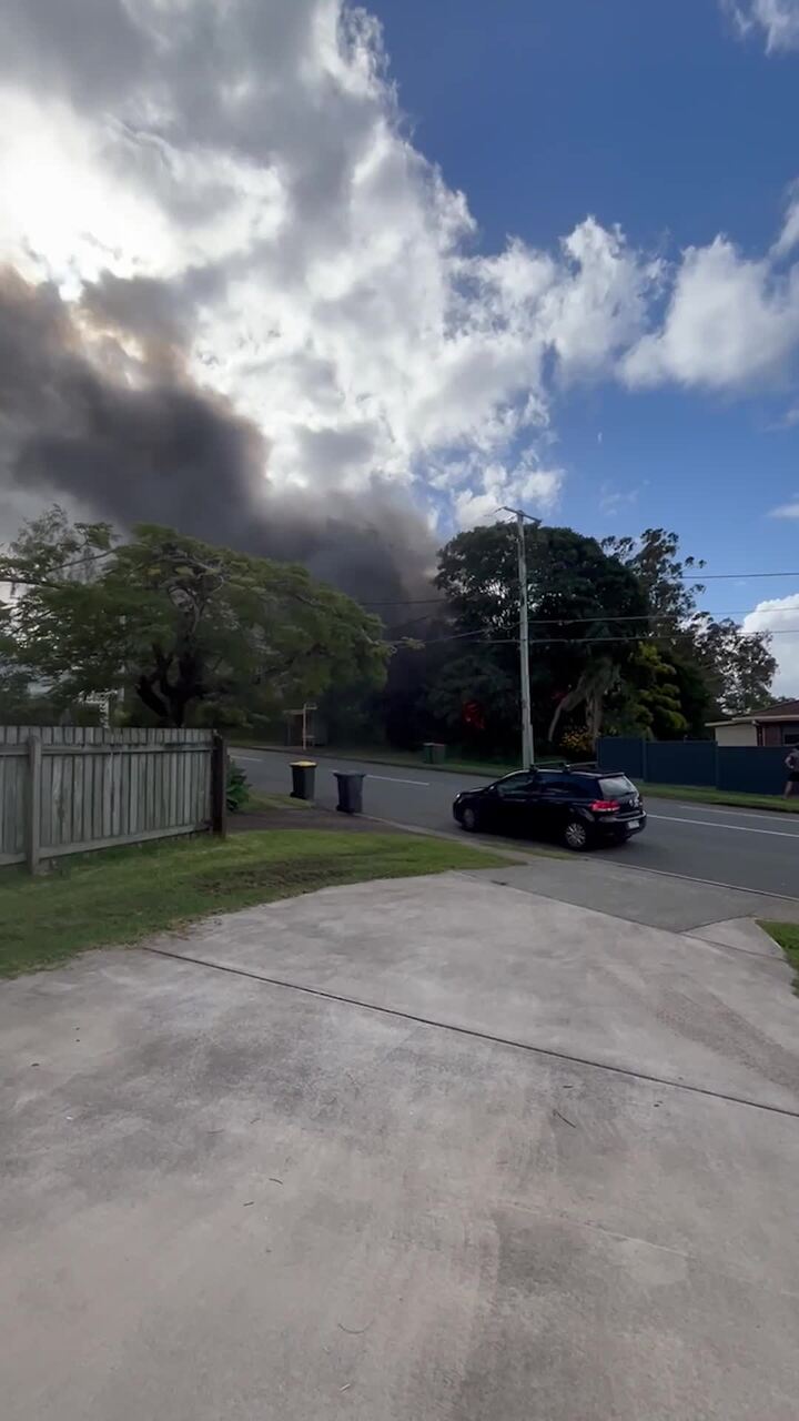 Abandoned house explodes into flames in Brisbane