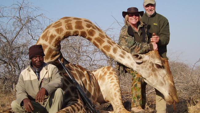 Eric Newman, pictured with his wife Lesley, was an avid big-game hunter. Picture: Facebook